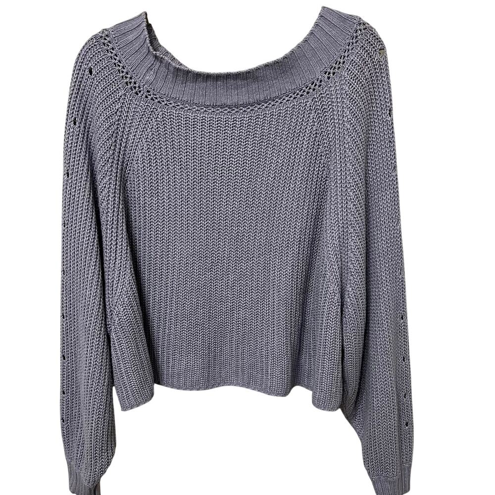 Don’t Ask Why Women’s Oversized Sweater One Size Chunky‎ Knit Cropped 55% Modal